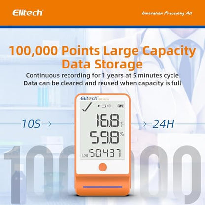 Elitech GSP-6 Dual Probe Bluetooth Temperature Humidity Data Logger - color: Temperature and Humidity Probes, size: GSP-6 Bluetooth Series