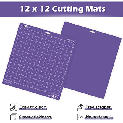 HTVRONT Strong Grip Cutting Mat 12x12, 2 Pack, Quilting & Crafting - color: Purple, size: 12X12in