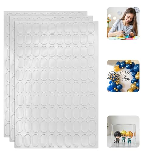 Clear Double Sided Adhesive Stick Dots, 300 Pack - size: 0.5*0.3IN