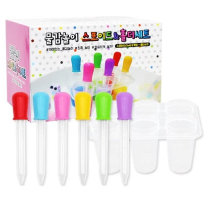 6PCS Liquid Dropper with Holder for Art and Science Class, Paint is not Included.