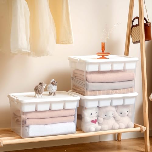 Citylife 32QT Plastic Craft Storage Box Buildable Lid Removable Tray - size: 1 Pack-32 QT