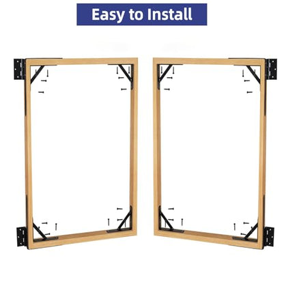 Fence Gate Kit Gate Hardware, 2 Set Anti Sag Gate Kit Heavy Duty No Sag, Anti Twist Gate Frame Corner Brackets Kit Withstand 150 lbs, Gate Hardware Kit for Wood Fence Gate - style: 2 Set