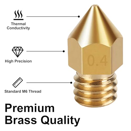 3D Printer Nozzle Kit, 16PCS MK8 Brass Nozzles 0.2/0.4/0.6/0.8/1.0mm