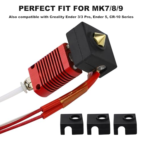 3D Printer Heater Block Silicone Cover 10 Pcs, MK8 Hotend Silicone Sock Compatible with Creality Ender 3/3 Pro, Ender 5/5 Pro, CR-10 Series, MK7/MK8/MK9 Hotend Heat Block Protection - size: Ender 3/3 Pro/3 V2, Ender 5, CR-10 Series,MK7/8/9