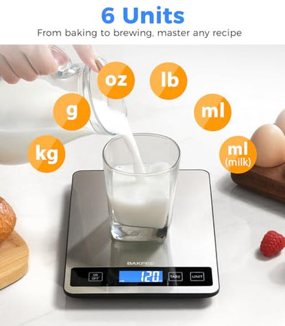 Food Scale, 33lb Rechargeable Kitchen Scale, 1g Precision, Black - color: Rechargeable-Black