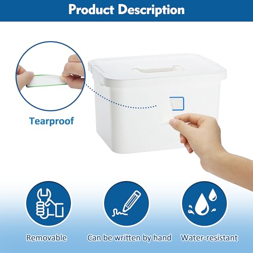 500 Pcs 1×3 Inch Removable Freezer Labels, Waterproof, Oil & Tear Resistant, No Residue Writable Stickers for Food Containers, Jars, Pantry and Meal Prep (Bright-Blank)