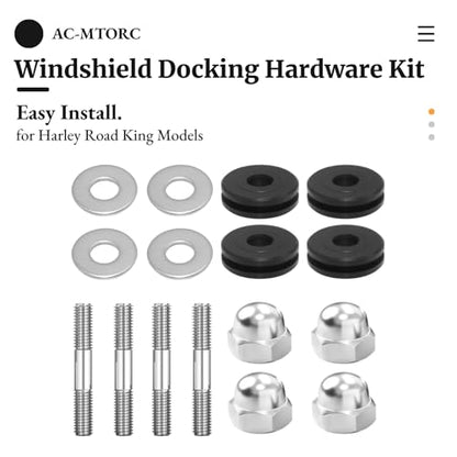 Windshield Docking Hardware Kit for Harley Road King Custom FLHRS 2004-2007 Road King Special FLHRXS 2017-2025