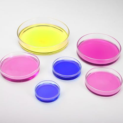 PATIKIL 5Pcs Glass Petri Dish w/Lid, 75mm H Autoclavable Culture Dishes - size: 75 mm
