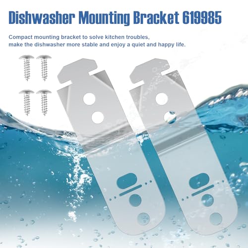 2PCS 619985 00619985 Dishwasher Mounting Bracket Fit for Bosch Dishwasher - size: 2 Pack
