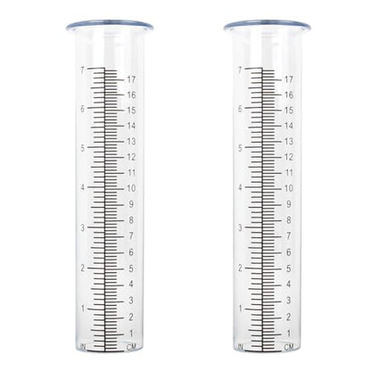2 Pack Plastic Rain Gauge Replacement Tube - color: Clear Tube