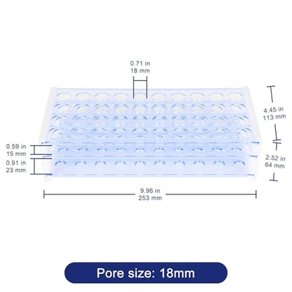Labasics Test Tube Rack, 3-Tier Detachable Blue Plastic Test Tube Rack Tube Holder Stand Rack for Laboratory Scientific Experiments, 0.71 in 40-Place - size: 0.71 in