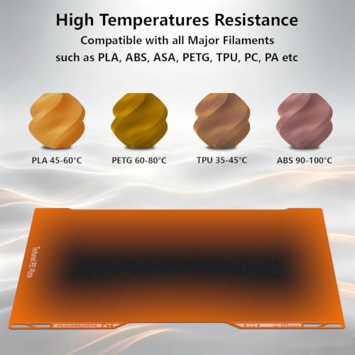 346x355mm Build Plate for Bambu Lab H2D/H2S, Double Side Black Textured PEI Sheet Flexible Spring Steel Plate Heated Bed Printing Platform for H2D, H2S 3D Printers - size: 346x355mm