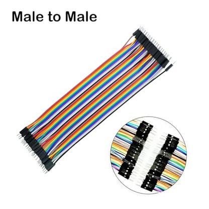 120pcs Dupont Wire 20cm 2.54mm Breadboard Jumper Wires Cable Kit 40pin Male or Female, Dupont Cable for Arduino, Raspberry Pi DIY