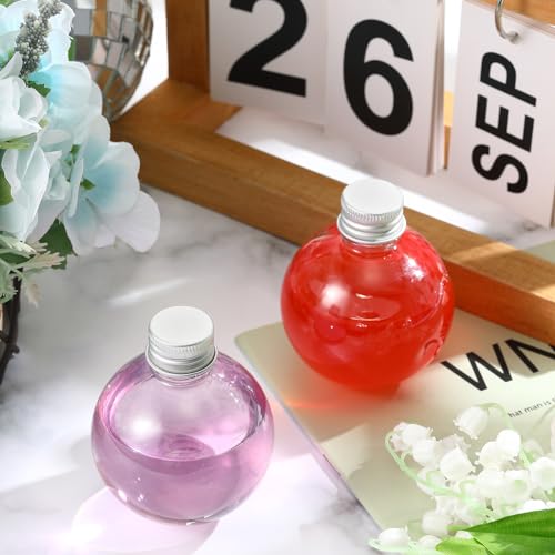 FoldTier 48 Pcs Plastic Potion Bottles with Caps,Silver,Aluminum Cap - color: Silver, style: Aluminum Cap