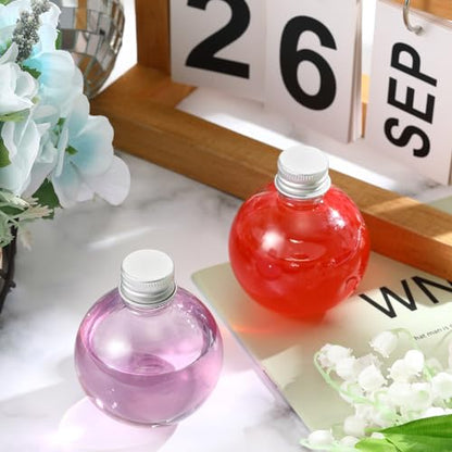 FoldTier 48 Pcs Plastic Potion Bottles with Caps,Silver,Aluminum Cap - color: Silver, style: Aluminum Cap
