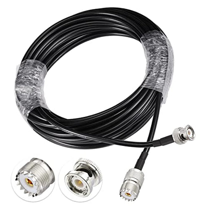Eightwood UHF Female SO239 to BNC Male Extension Cable RG58 16.4 Feet - size: 16.4 feet