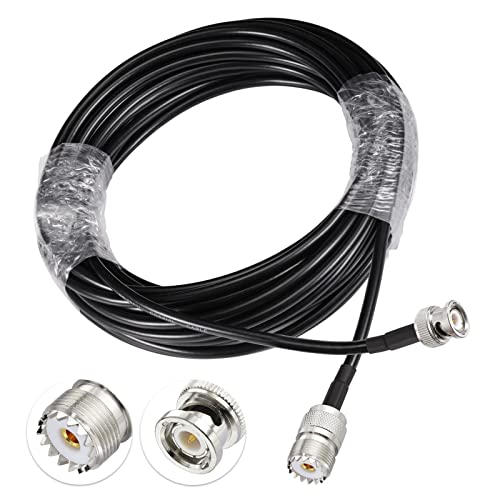 Eightwood UHF Female SO239 to BNC Male Extension Cable RG58 16.4 Feet - size: 16.4 feet