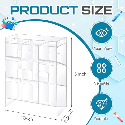 Colingmill Clear Acrylic Tube Rack with 9 Compartment and 4 Pull Out Trays Large Tube Holder Wall-Mounted and Countertop Lab Organizer Stand for Storage (16 x 12 x 5.5 Inches) - color: Single-sided, size: 16 x 12 x 5.5 Inches