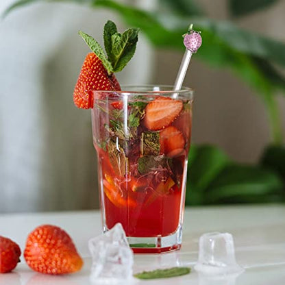 6 Pcs Glass Swizzle Stick,Reusable Drink Coffee Juice Milk Stirrers Cocktail,Liquor Stick for Coffee Bar