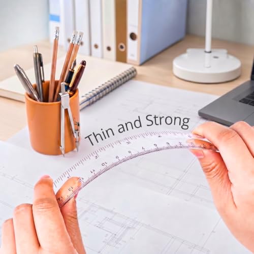 EBOOT 2 Pcs Clear Plastic Ruler Straight Ruler for School, 6 Inch, 12 Inch - color: Clear, size: 6 Inch,12 Inch