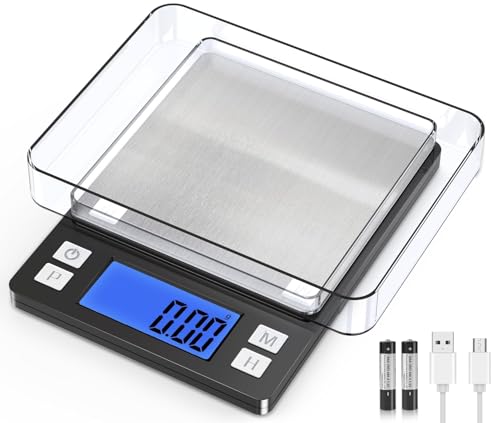 BOMATA 0.01g Small Digital Gram Scale, Upgraded 1kg Jewelry Scale - size: 0.01g/1kg Black (Rechargeable)