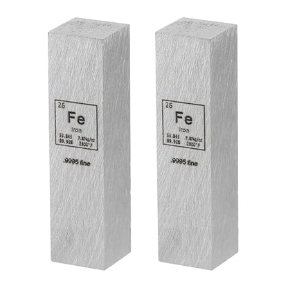 PATIKIL 2Pcs Iron Cube, 0.5x0.5x2 Fe Density Stick High Density Element Rod Unique Metal Cube Periodic Table of Elements Collections Lab Experiment Teacher Scientific Classes - style: Iron