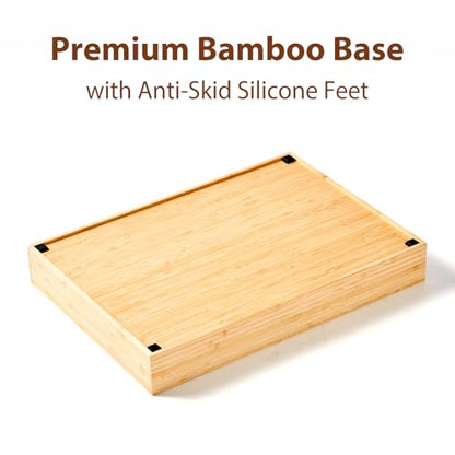 Umilife Large Bamboo Desk Drawer Organizer, Wood Office Junk Tray, 15"x12" - size: 15"x12"