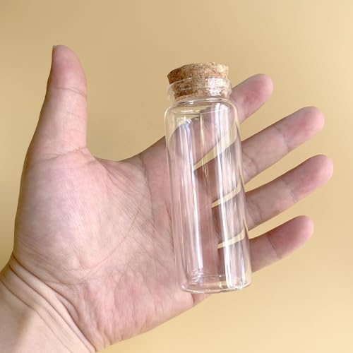 4 pcs 80ml Small Glass Bottles with Cork Stopper,Decorative Bottle,Vials Jars,Cute Storage Jar,Wishing Bottle 37x100mm(1.46x3.94inch) - size: 37x100(1.46x3.94in)