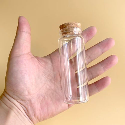 4 pcs 80ml Small Glass Bottles with Cork Stopper,Decorative Bottle,Vials Jars,Cute Storage Jar,Wishing Bottle 37x100mm(1.46x3.94inch) - size: 37x100(1.46x3.94in)