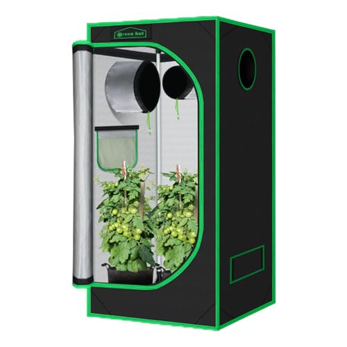 3x3 Green Hut Grow Tent 32"x32"x63", High Reflective Mylar Growing Tent - size: 32"x32"x63"