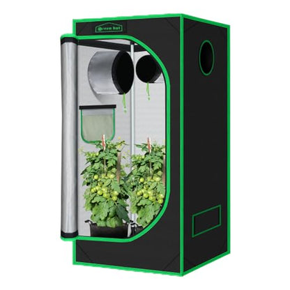 3x3 Green Hut Grow Tent 32"x32"x63", High Reflective Mylar Growing Tent - size: 32"x32"x63"