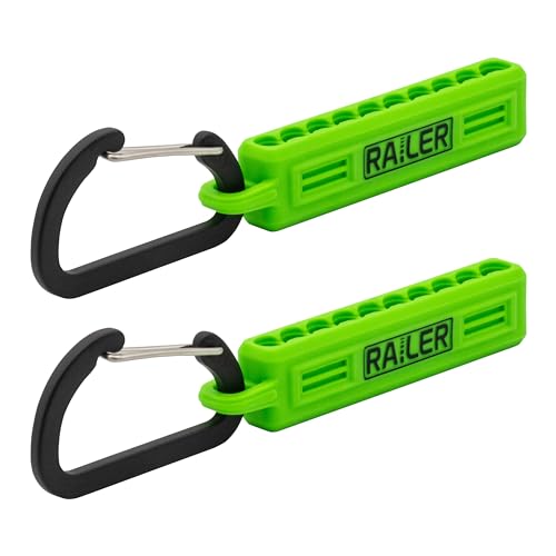 Portable 10-Hole Bit Storage Organizer with Carabiner Clip for Tool Kits - color: Hi-vis Green
