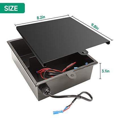 Briidea Battery Box Apply to Deer Feeders, Door Openers or Vehicular Swing Gates, Durable and Weatherproof - style: 12V