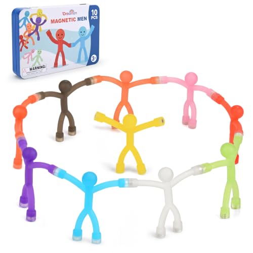 10Pcs Magnetic Travel Toys with Metal Box, Magnets Men for Kids Fidget Toys - size: 10Pcs Opaques