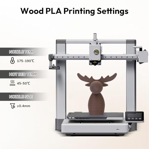 AMOLEN Wood PLA 3D Printer Filament 1.75mm Black Walnut 15% Wood Fiber 1KG - color: Black Walnut