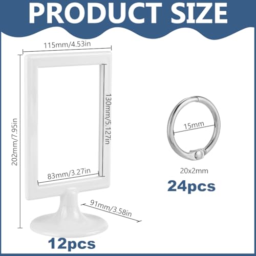 12pcs Mini Anchor Chart Holder 5.1 x 3.3 Inches Card Stand Double Sided Learning Card Paper Organization Interactive Display for Classroom Teaching Holding Alphabet Vocabulary(White) - color: White