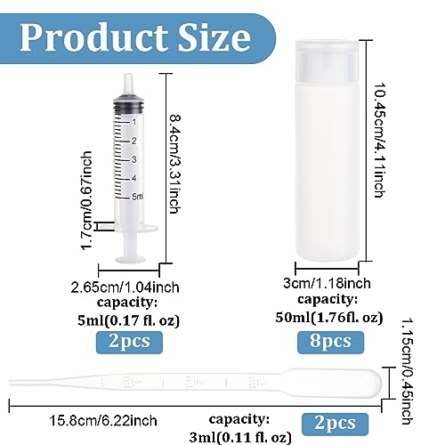BENECREAT 8 Pack 50ml 1.7oz Clear Squeezable Plastic Sample Flip Cap Bottle Refillable Travel Containers for Makeup Cosmetic Toiletries Liquid - size: ['50 ml']