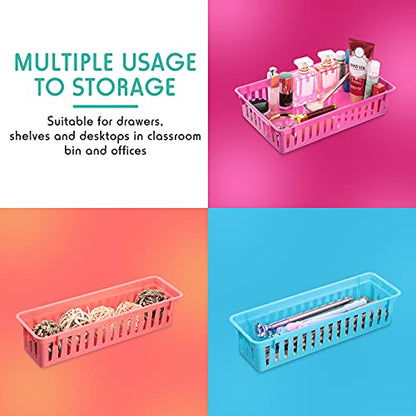 Patelai 10 Pcs Plastic Colorful Classroom Pencil Baskets