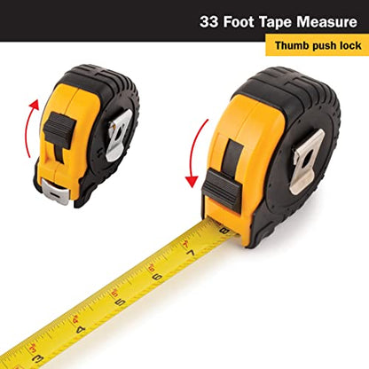 Titan 10908 Tape Measure with Easy-Read Standard Markings and Durable Case, 33-Foot - size: 10.1 m