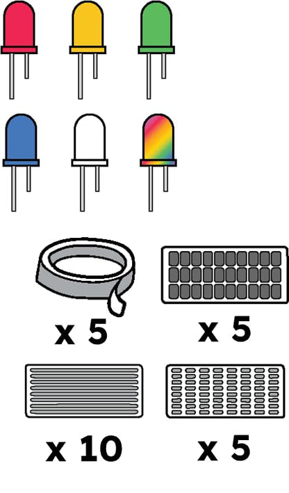 Chibitronics Through-Hole LED Class Set (Power NOT Included!) | an Advanced (Level 3) Classroom Set for Forty (40) Students
