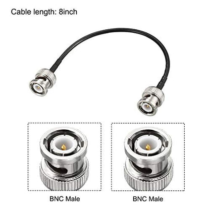 uxcell BNC Male to Male Coaxial Jumper Cable 50 ohm 8 inch RG174 2pcs - size: 8 Inch