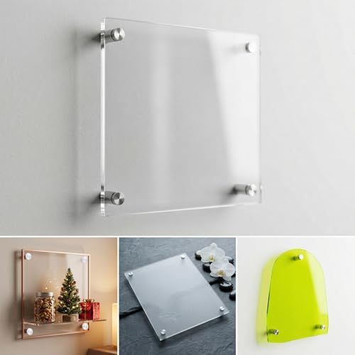 4 Pcs Sign Standoff Screws (1 x 1-3/16 Inch), Stainless Steel Advertising Screws Stand Off Wall Mounts Glass Acrylic Nail for Hanging Acrylic Picture Frame Advertising Boards