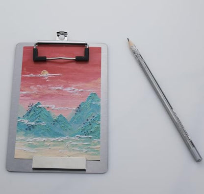 4×6 Stainless Steel Magnetic Clipboards,Mini Metal Clipboard with 304 Low Profile Clip,Black Board for Fridge,Cooking Recipe Splints,Message Board (4.3"x6.5") - style: 4.3"x6.5"