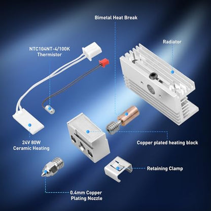 Sprite Extruder Upgrade Heater Block Hotend Kit for Creality Ender-3 S1/Ender-3 S1 Pro/Ender-3 S1 Plus/CR-10 Smart Pro/Sermoon V1 3D Printer Accessories Heater Block Hotend Replacement Parts