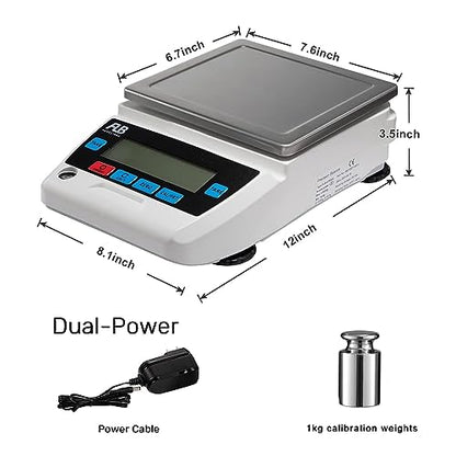 FLB Lab Scale Digital Precision Balance with DWT Unit 5000g x 0.01g - size: 5000gx0.01 (BATTERY NOT INCLUDED)
