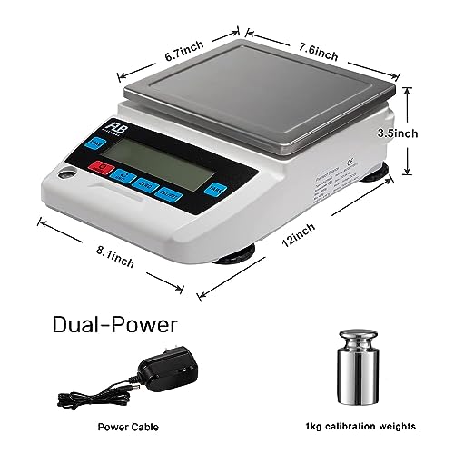 FLB Lab Scale Digital Precision Balance with DWT Unit 5000g x 0.01g - size: 5000gx0.01 (BATTERY NOT INCLUDED)