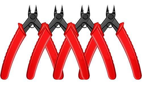 Small Wire Cutters Flush Cutter Precision Cutting Pliers for Electronics Jewelry Making 3D Printer, 5 Inch, 4 Pack