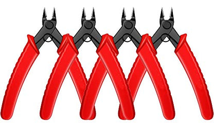 Small Wire Cutters Flush Cutter Precision Cutting Pliers for Electronics Jewelry Making 3D Printer, 5 Inch, 4 Pack