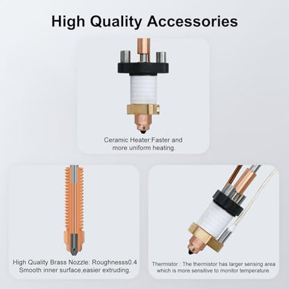K1C K1 Ceramic Hotend with Unicorn Quick-Swap Nozzle,Ceramic Heating Block Print Hot End Kit for Creality K1 K1C K1 Max 3D Printer,All Metal Integrated Extruder Hot End Replacement
