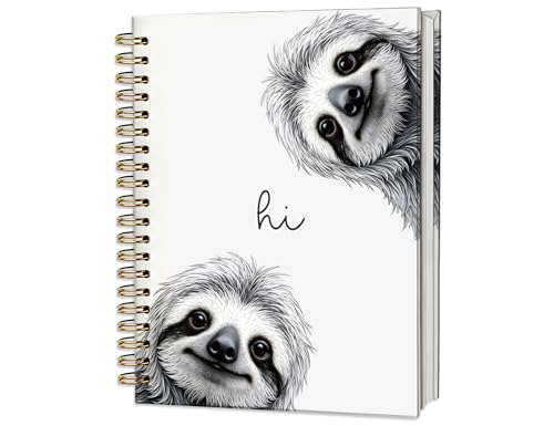 Sloth Notebook,Sloth Gifts for Women Girls Kids - color: White Sloth, style: White